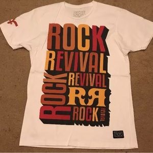 Men’s Rock Revival Spellout Graphic T Shirt Size M